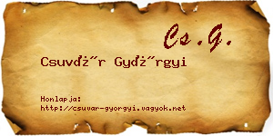 Csuvár Györgyi névjegykártya