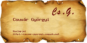 Csuvár Györgyi névjegykártya